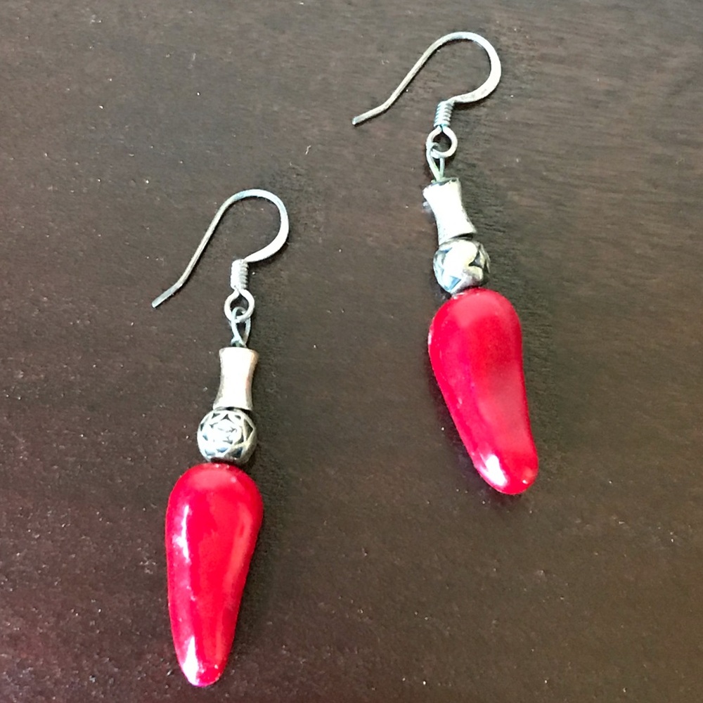 Red Hot Chili Pepper Earrings handmade novelty